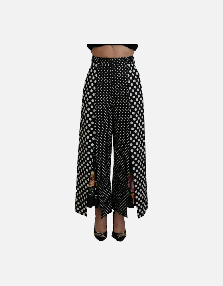 Polka Dot Culotte Pants Floral Print Women - Multicolor Jeans