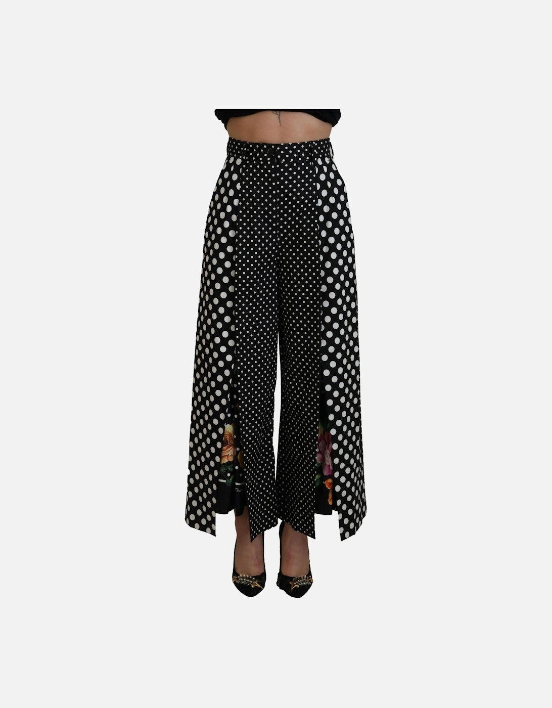 Polka Dot Culotte Pants Floral Print Women - Multicolor Jeans, 7 of 6
