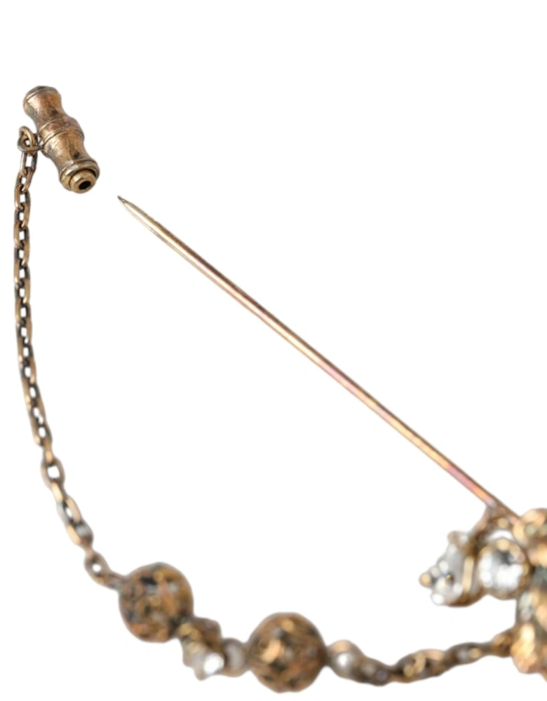 Embellished Sterling Silver Pin Brooch Women - Gold Brooches