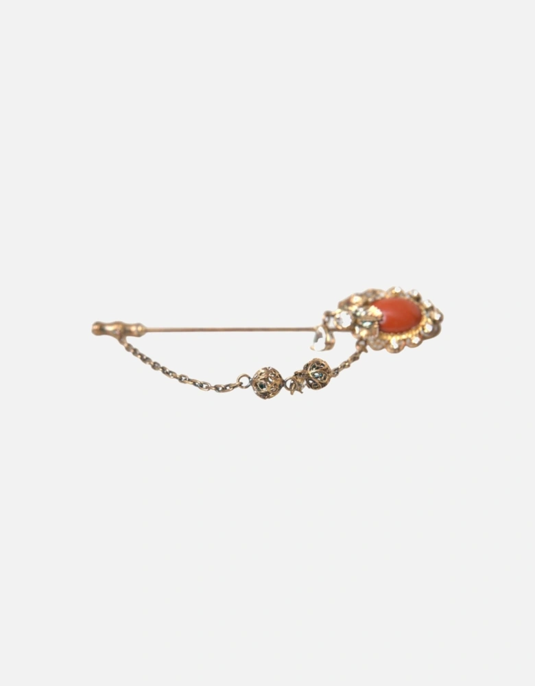 Embellished Sterling Silver Pin Brooch Women - Gold Brooches