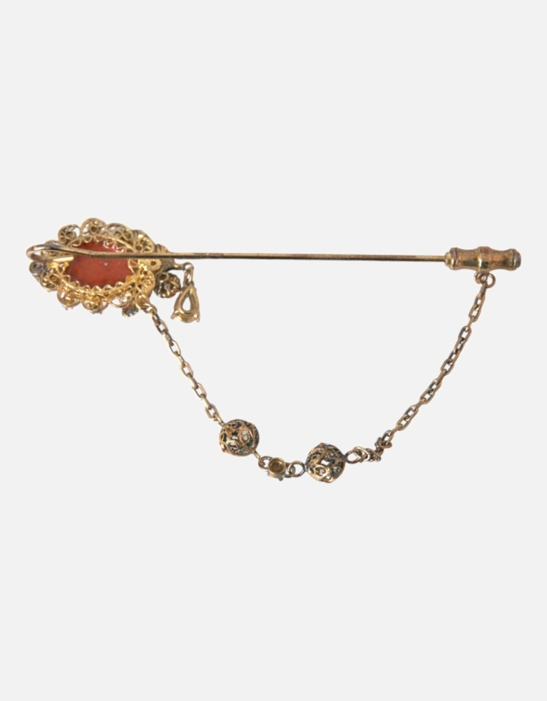 Embellished Sterling Silver Pin Brooch Women - Gold Brooches