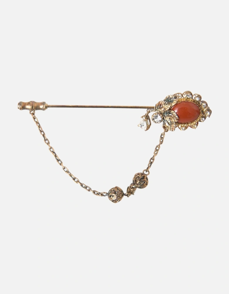 Embellished Sterling Silver Pin Brooch Women - Gold Brooches