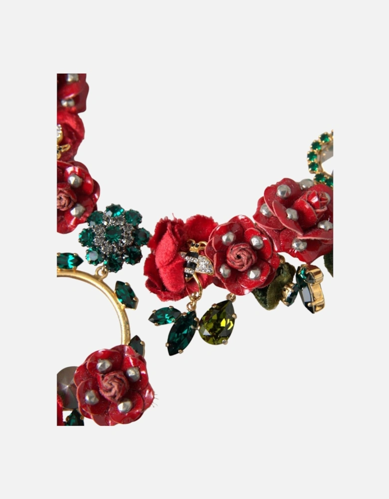 Crystal Embellished Fashion Statement Necklace Women - Gold