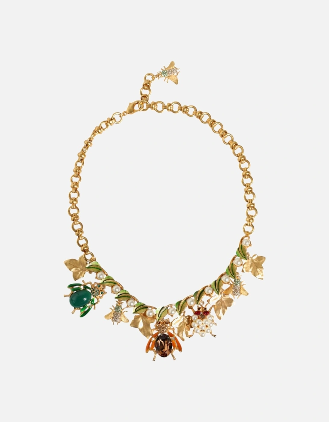 Embellished Gold-Tone Necklace with Insect Details Women, 6 of 5