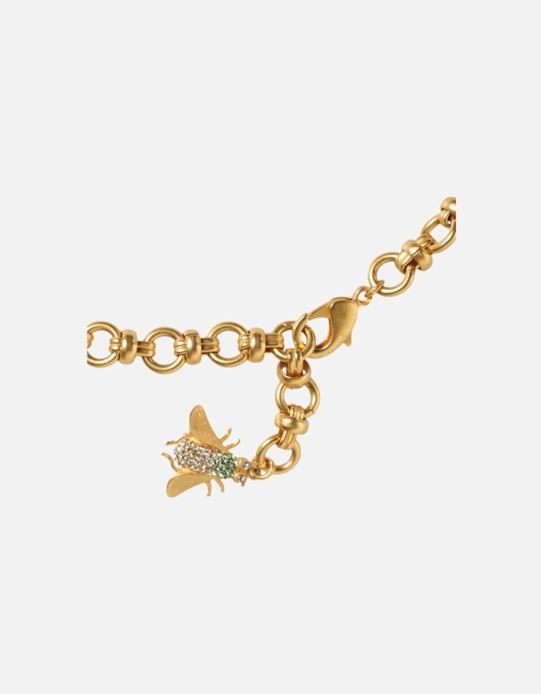 Embellished Gold-Tone Necklace with Insect Details Women
