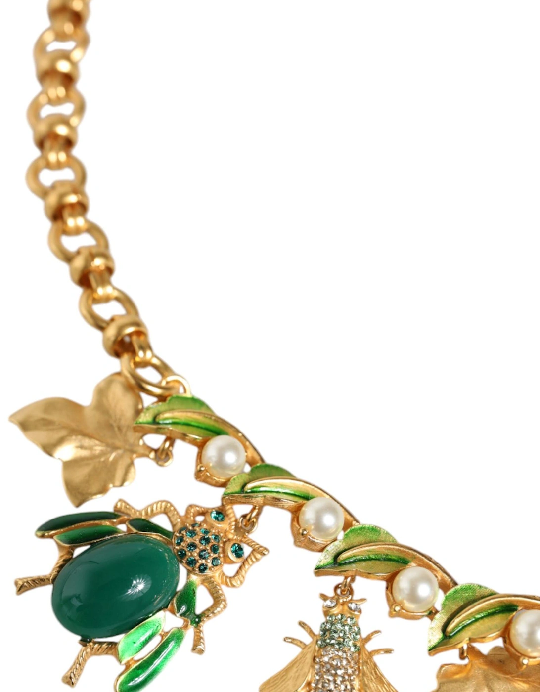 Embellished Gold-Tone Necklace with Insect Details Women