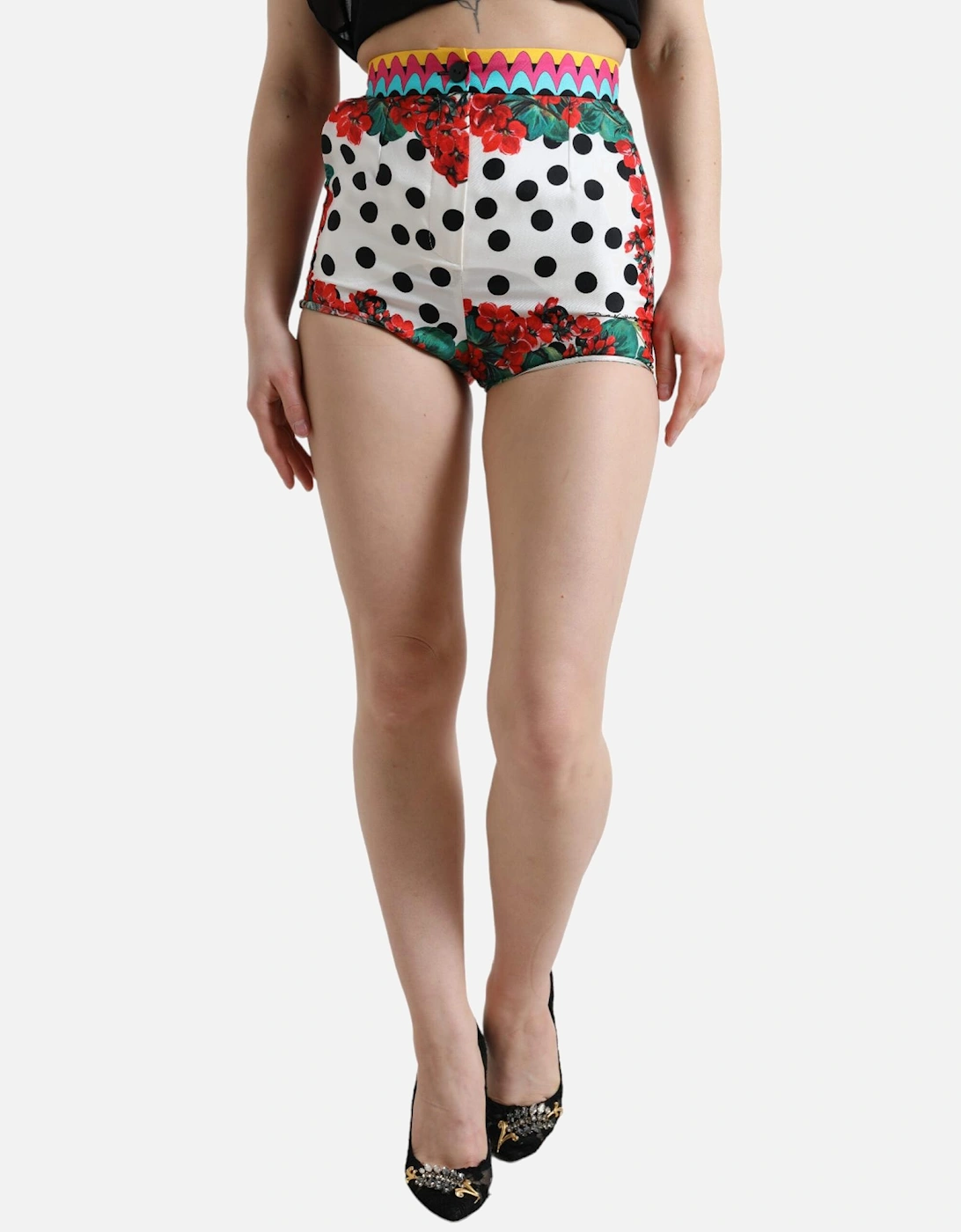 FloralPrint Shorts Polka Dot Women - Multicolor