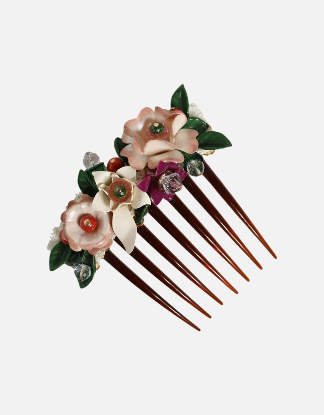 Crystal Floral Hair Comb with Logo Details Women - Brown Miscellaneous, 7 of 6