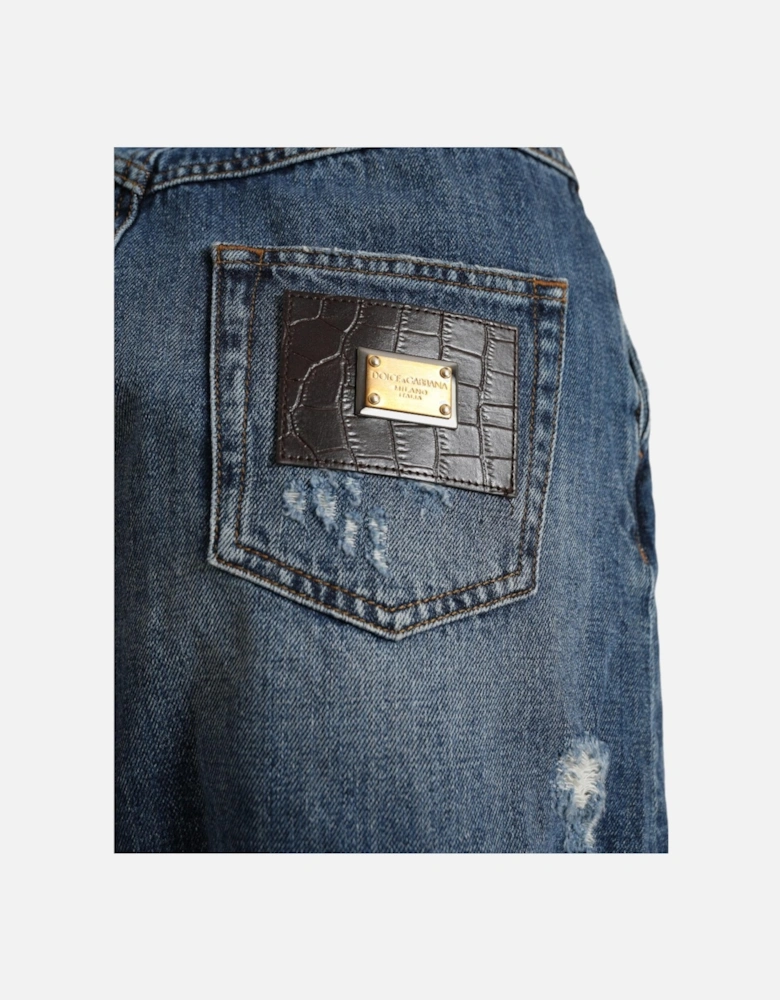 HighWaisted Distressed Denim Shorts Women - Blue