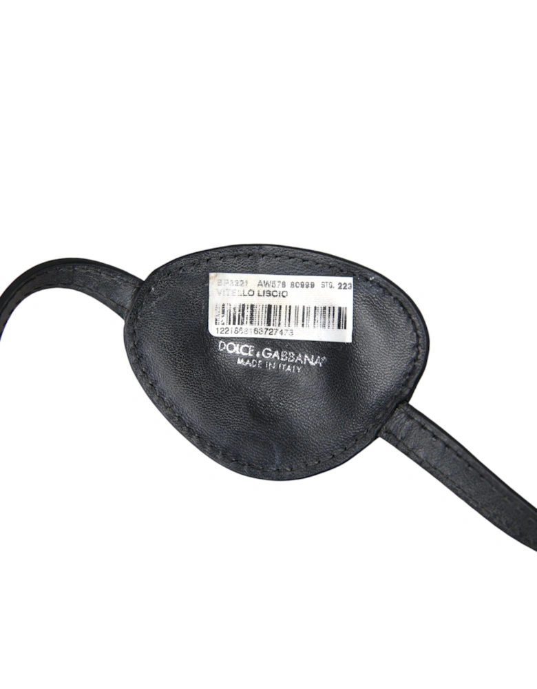 Leather Eye Patch with Silver Detailing Women - Black Miscellaneous