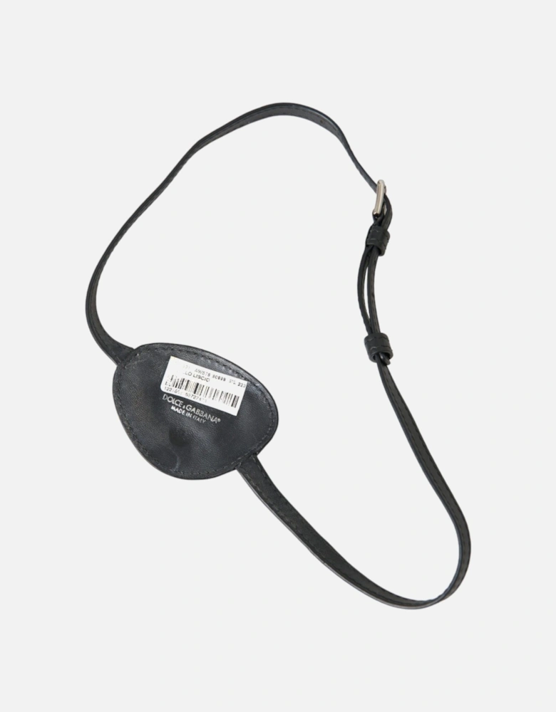 Leather Eye Patch with Silver Detailing Women - Black Miscellaneous