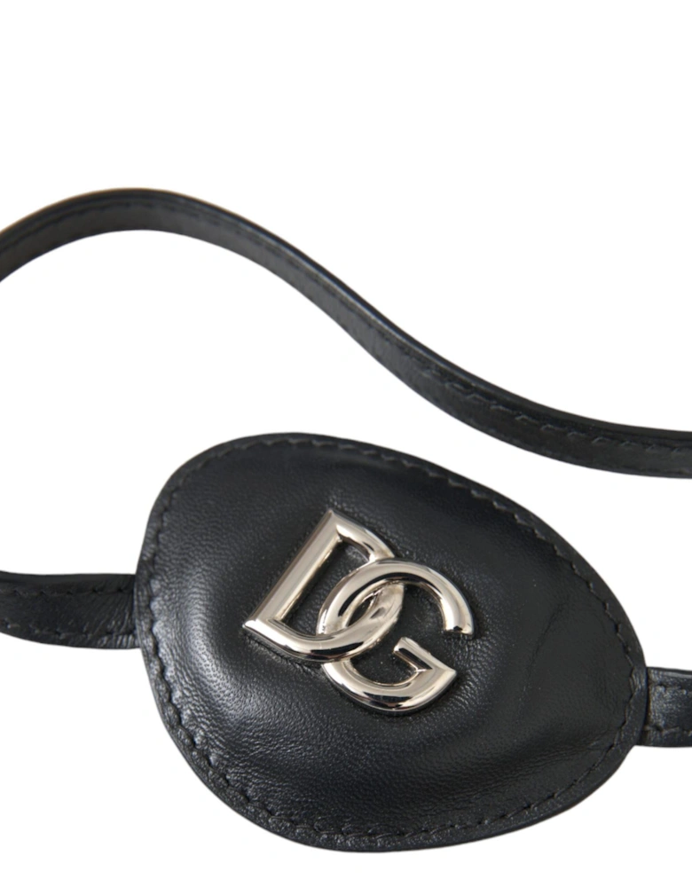 Leather Eye Patch with Silver Detailing Women - Black Miscellaneous