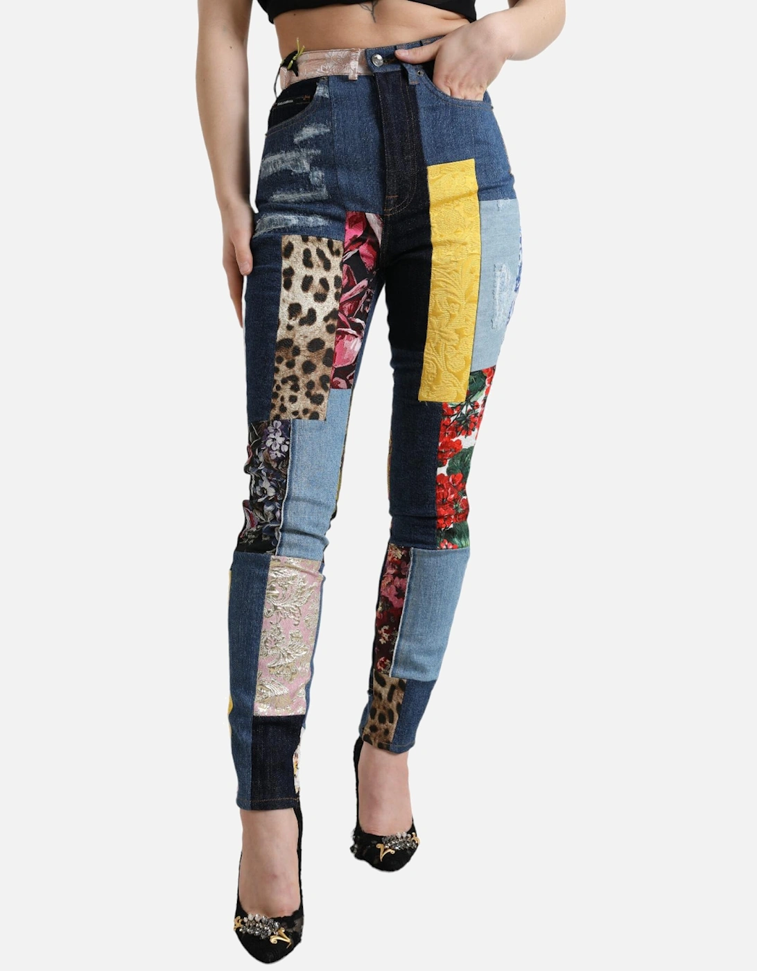 Patchwork Jeans MultiPattern Style Women - Multicolor Jeans, 7 of 6