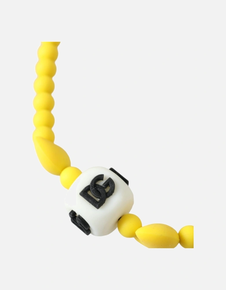 Beaded Cotton Necklace with Logo Details. Women - Yellow Bracelets