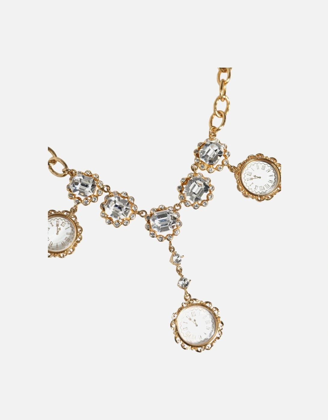 Clock Watch Statement Necklace Women - Gold