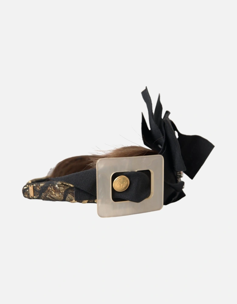 Multicolored Detailing Hair Diadem Headband Women - Black Hair