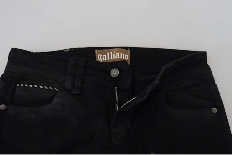 Distressed Detail Skinny Jeans Black Women Jeans