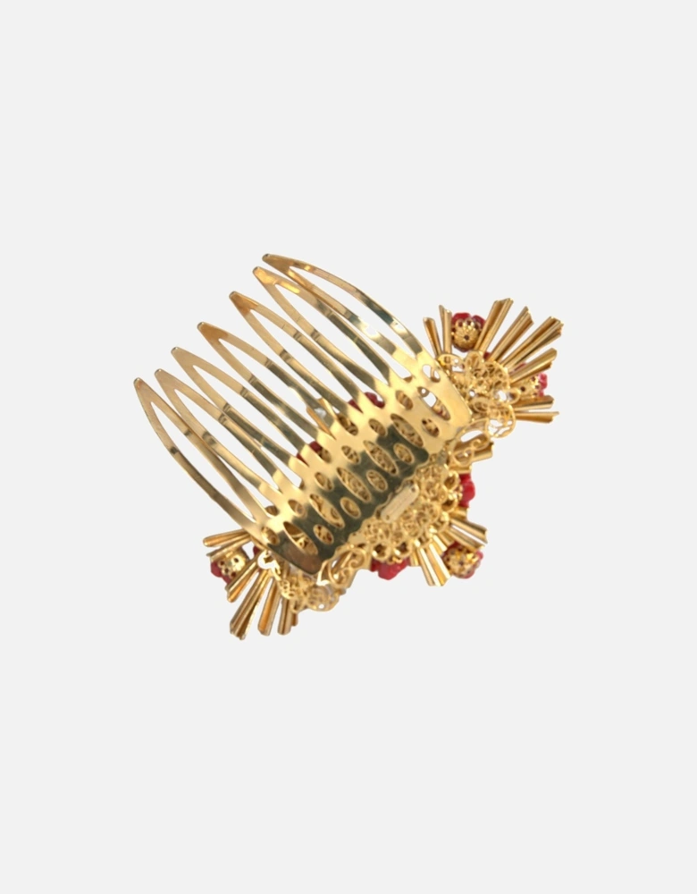 Crystal Floral Gold Hair Comb Women Miscellaneous Accessories