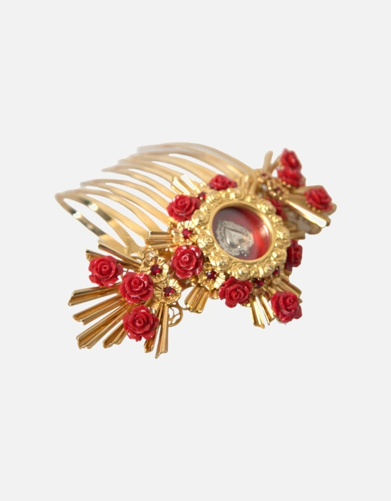 Crystal Floral Gold Hair Comb Women Miscellaneous Accessories