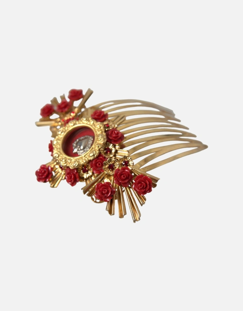 Crystal Floral Gold Hair Comb Women Miscellaneous Accessories