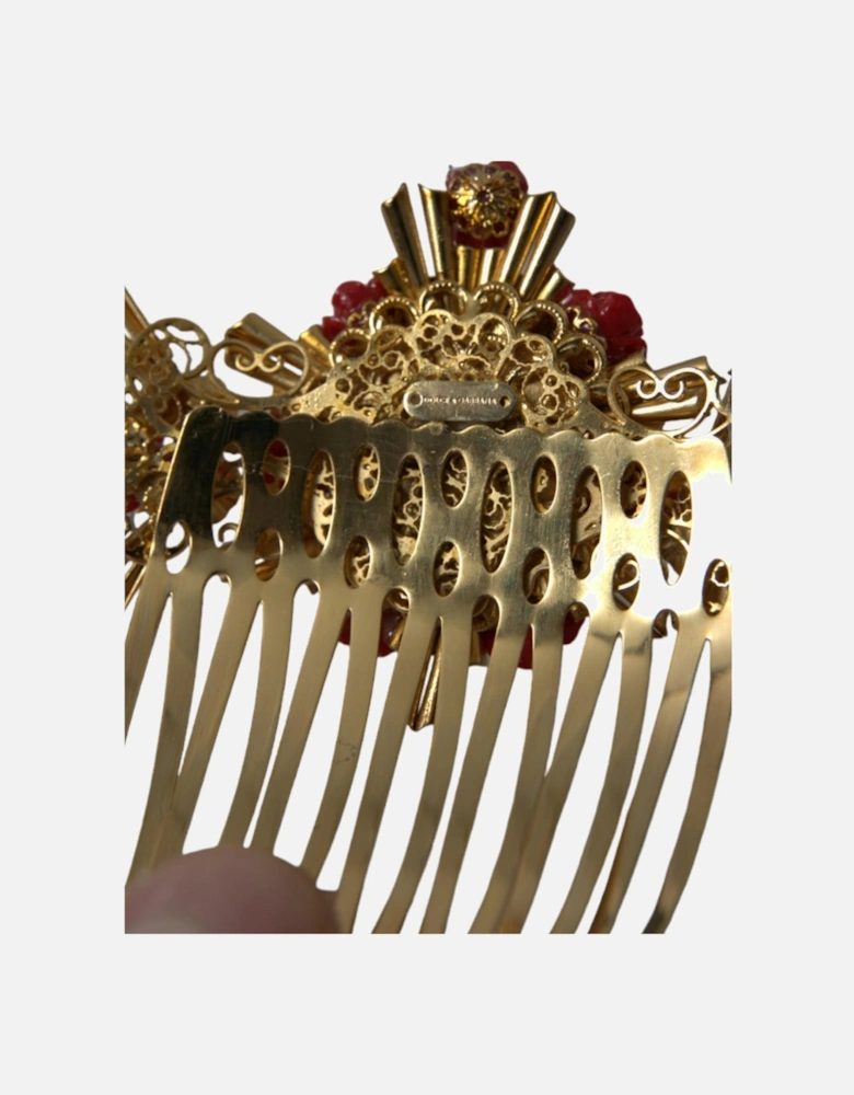 Crystal Floral Gold Hair Comb Women Miscellaneous Accessories