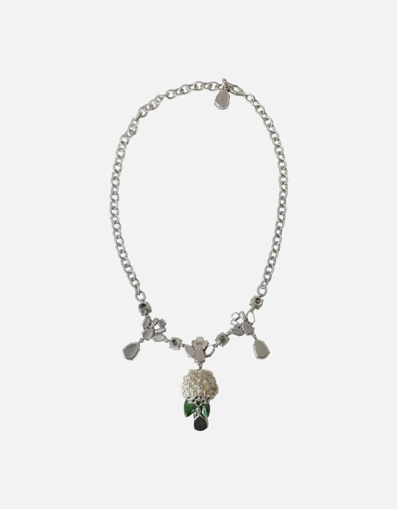 Floral Crystal Statement Necklace with Lobster Clasp Closure Women -