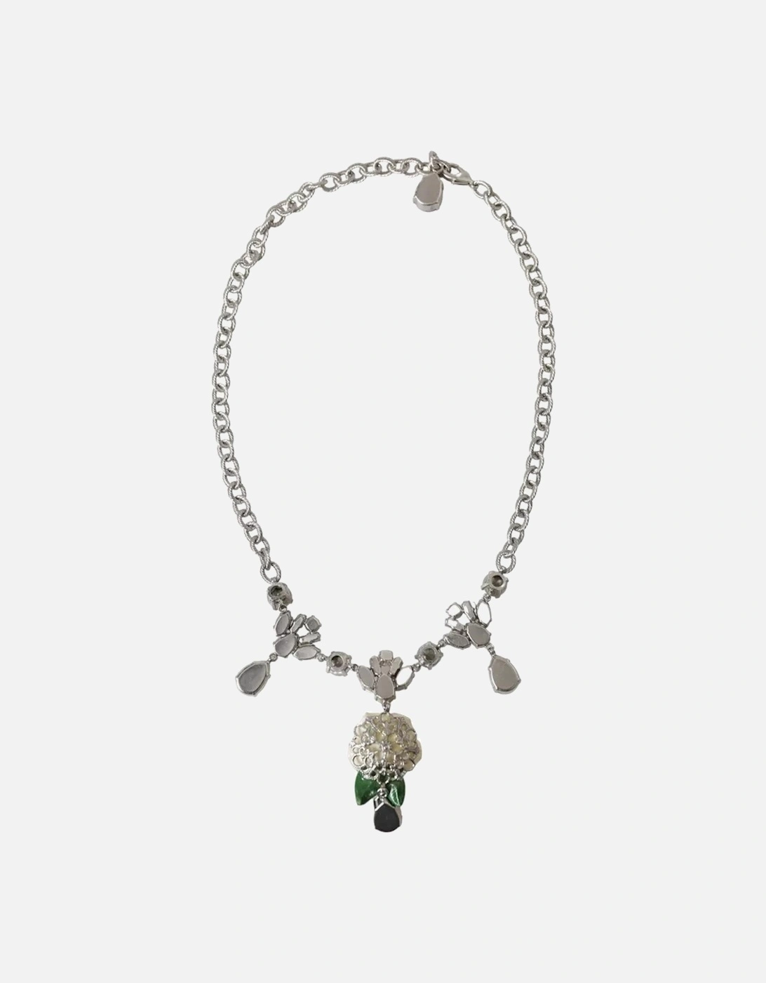 Floral Crystal Statement Necklace with Lobster Clasp Closure Women -