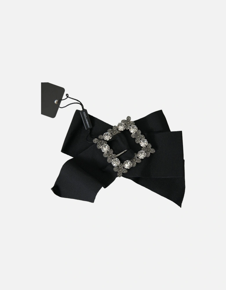 Crystal-Embellished Hair Clip in Black Women Miscellaneous Accessories
