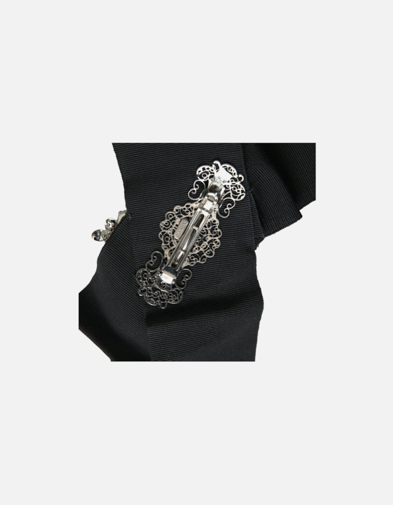 Crystal-Embellished Hair Clip in Black Women Miscellaneous Accessories