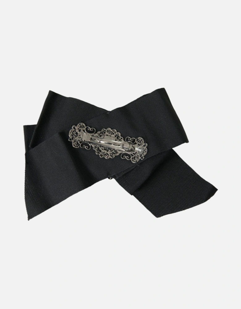 Crystal-Embellished Hair Clip in Black Women Miscellaneous Accessories
