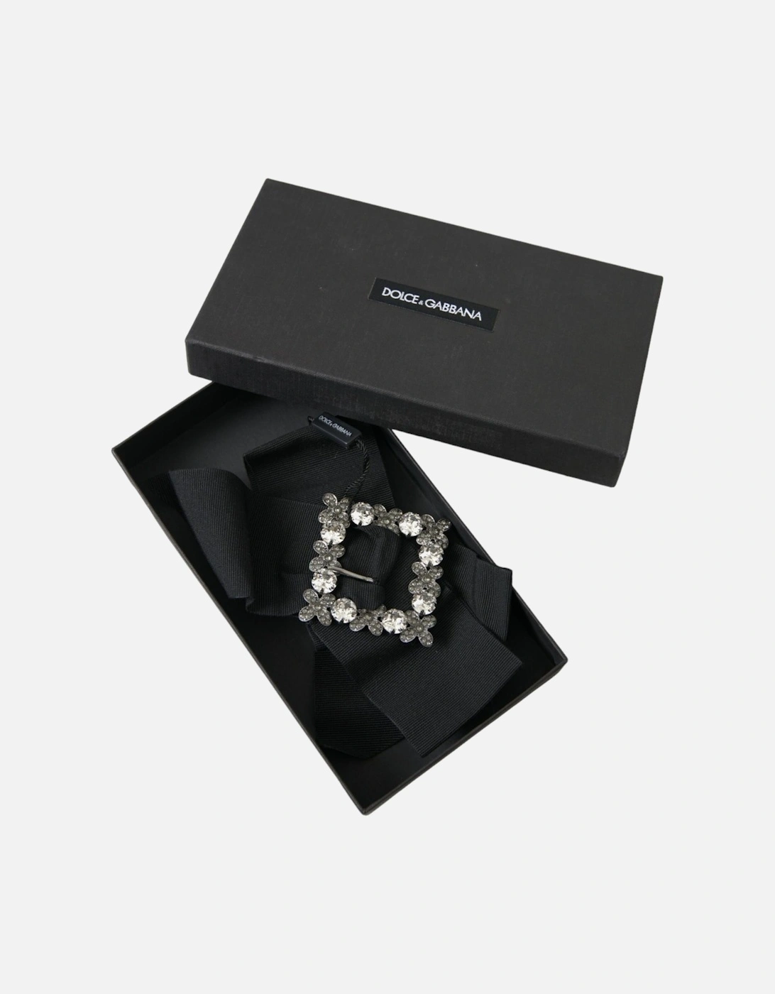 Crystal-Embellished Hair Clip in Black Women Miscellaneous Accessories