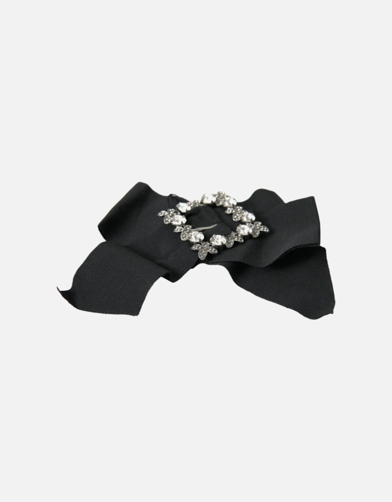 Crystal-Embellished Hair Clip in Black Women Miscellaneous Accessories