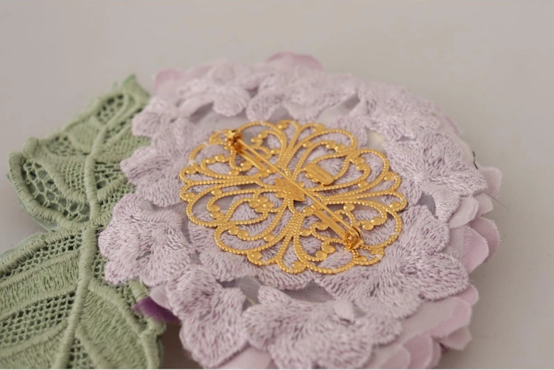 Exquisite Floral Brooch with Vibrant Purple Tone Women Brooches