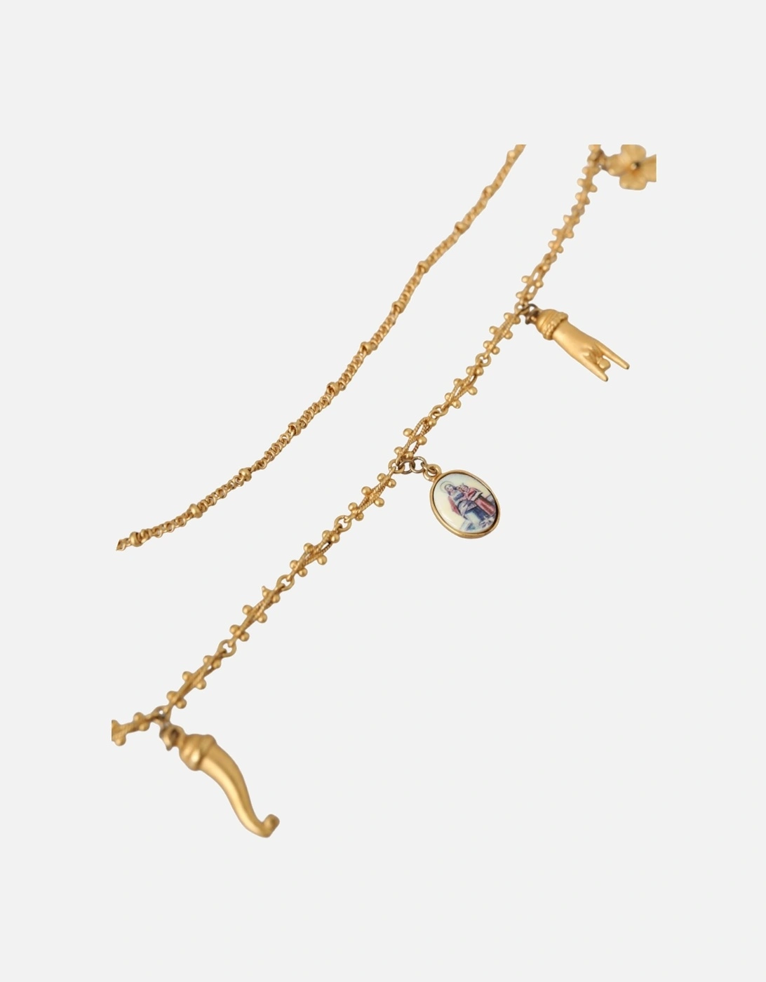 Embellished fashion necklace in gold brass Women