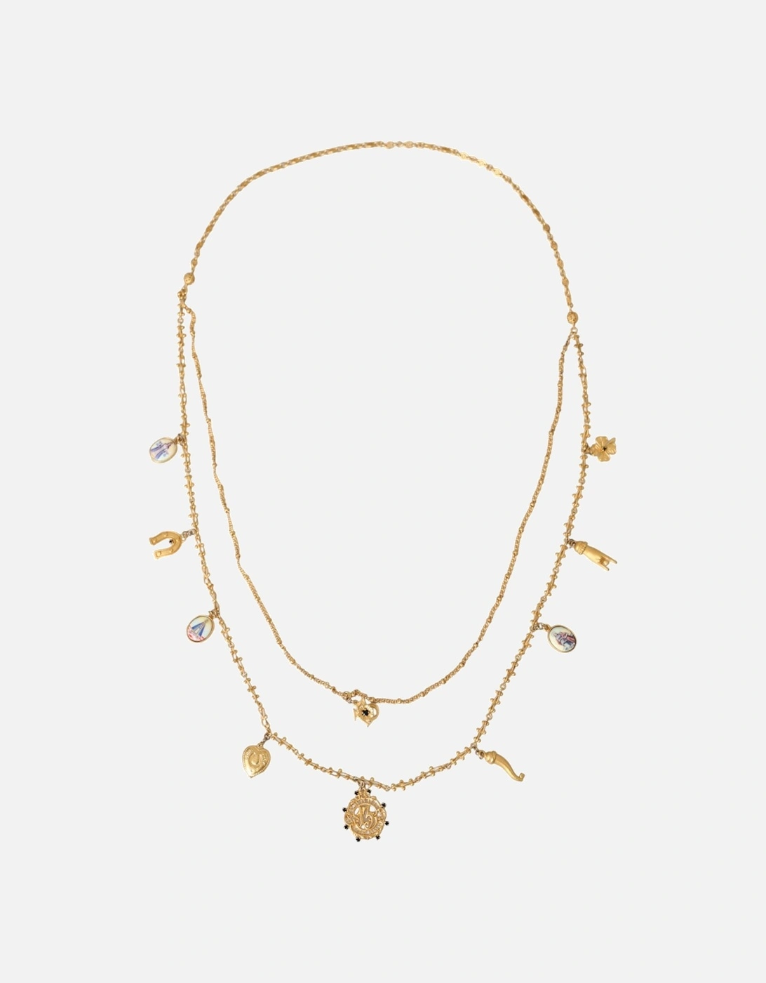 Embellished fashion necklace in gold brass Women, 6 of 5
