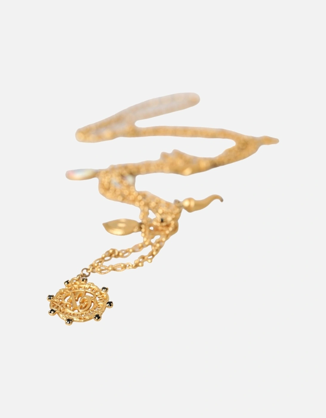 Embellished fashion necklace in gold brass Women