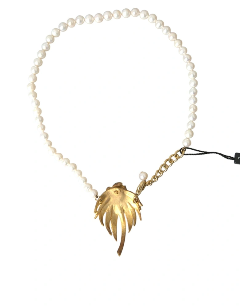 Crystal Embellished Fashion Necklace with Gray Crystals Women - Gold