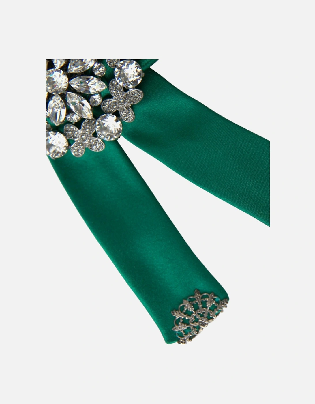 Green Crystal Bow Hair Clip Women Miscellaneous Accessories