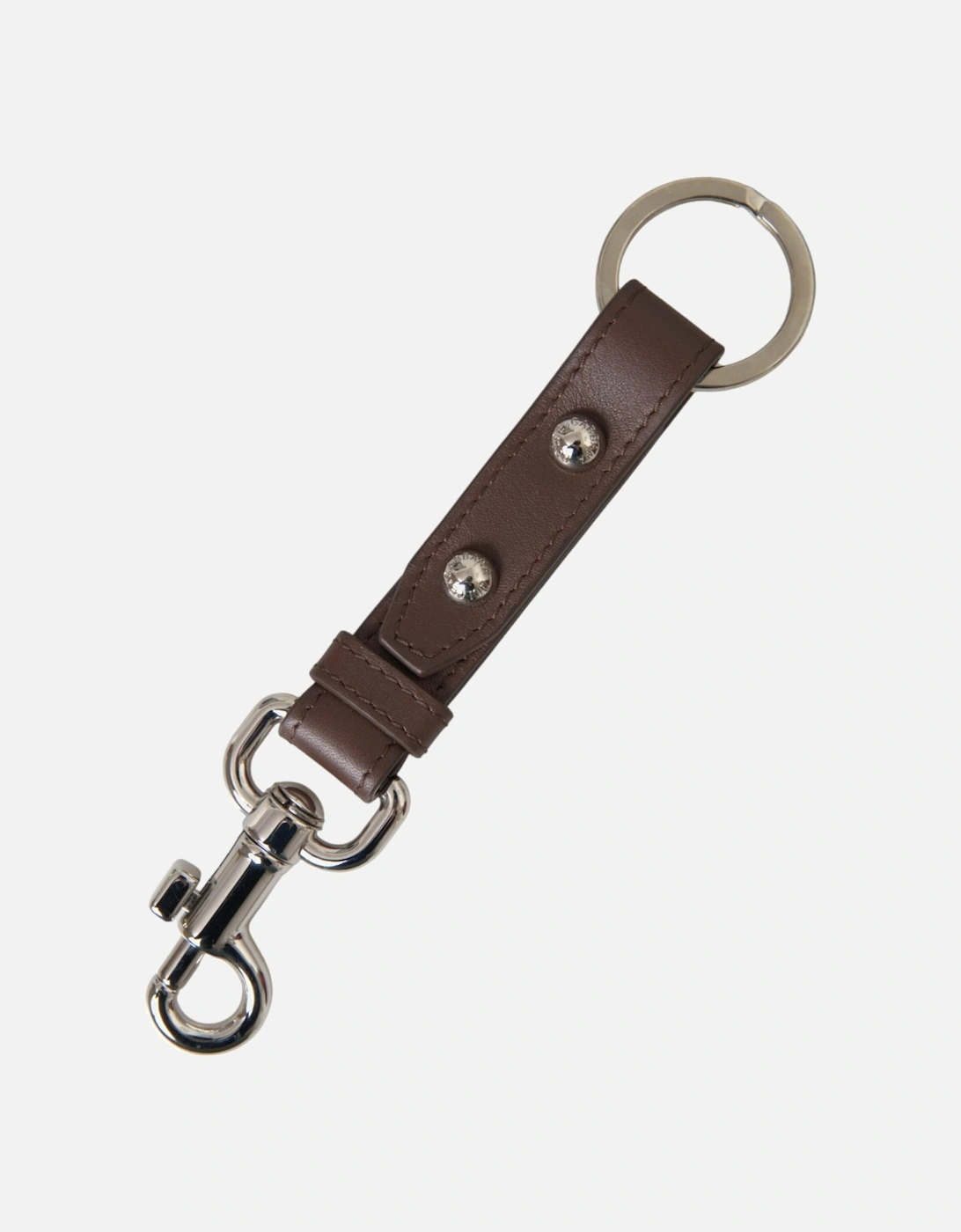 Brass Ring Keychain with Engraved Logo Hardware Women - Brown