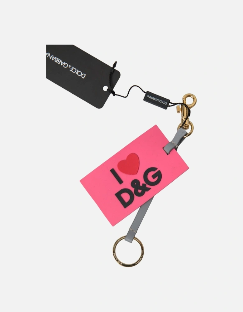 I Love DG Keychain Pink Silicone Women