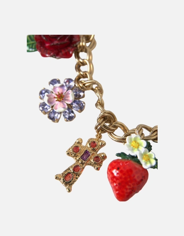 Multicolor Crystal Embellished Fashion Necklace Women - Gold
