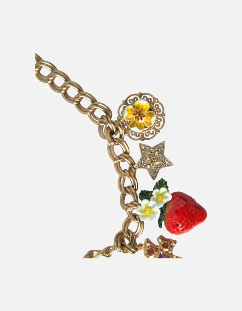 Multicolor Crystal Embellished Fashion Necklace Women - Gold