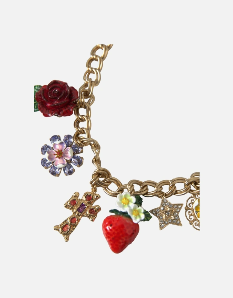 Multicolor Crystal Embellished Fashion Necklace Women - Gold