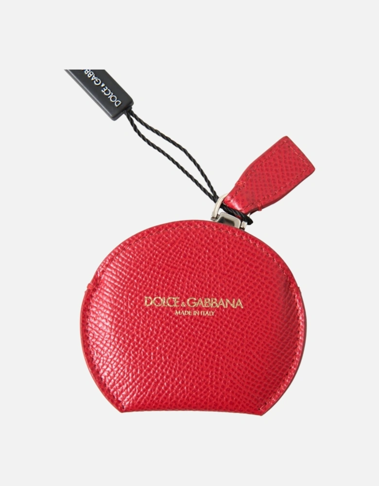 Round Coin Purse Red Leather Women Miscellaneous Accessories