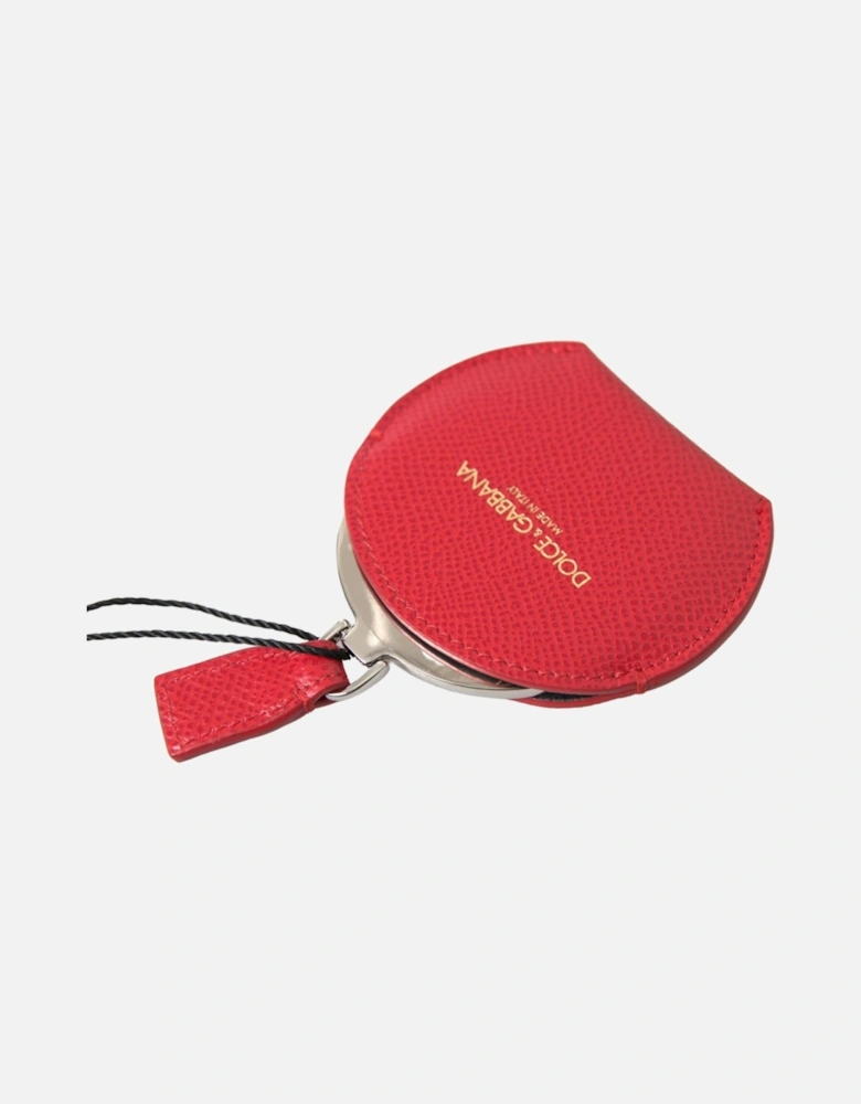 Round Coin Purse Red Leather Women Miscellaneous Accessories