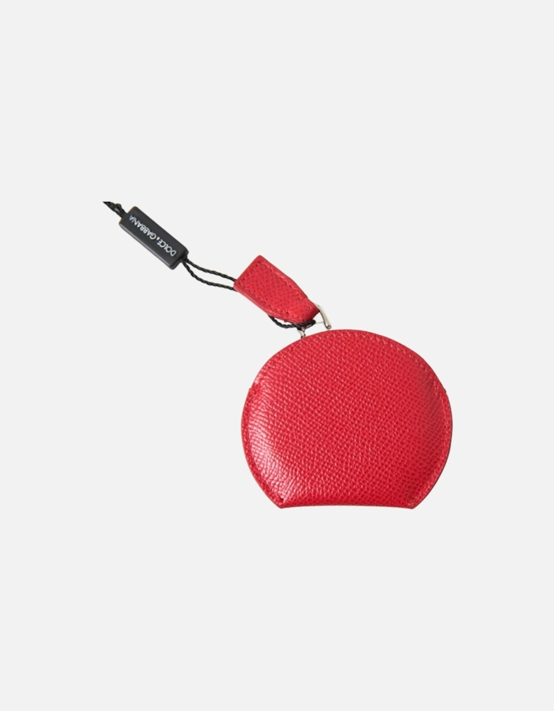 Round Coin Purse Red Leather Women Miscellaneous Accessories