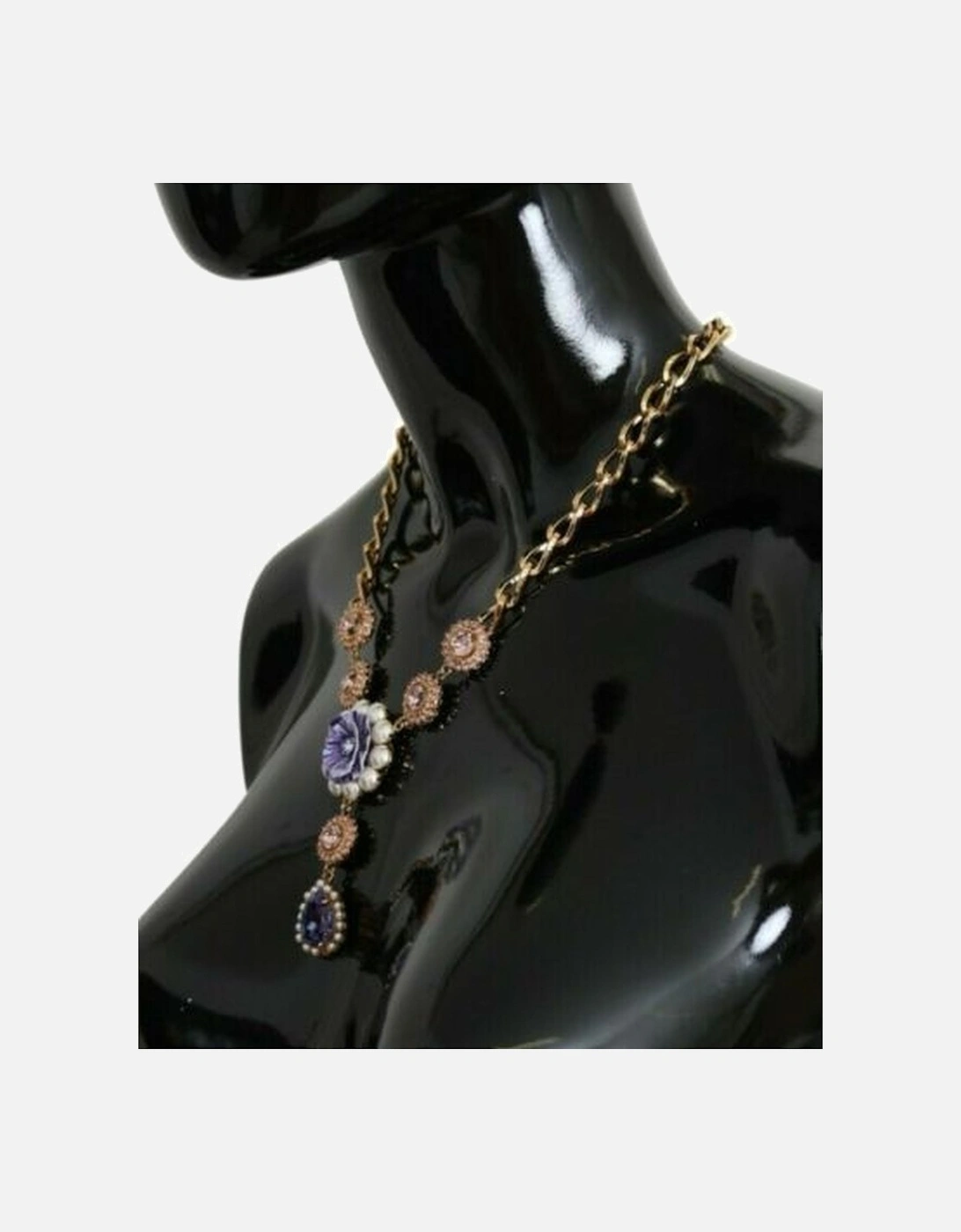 Exquisite Charm Necklace with Crystals and Pearls Women - Gold