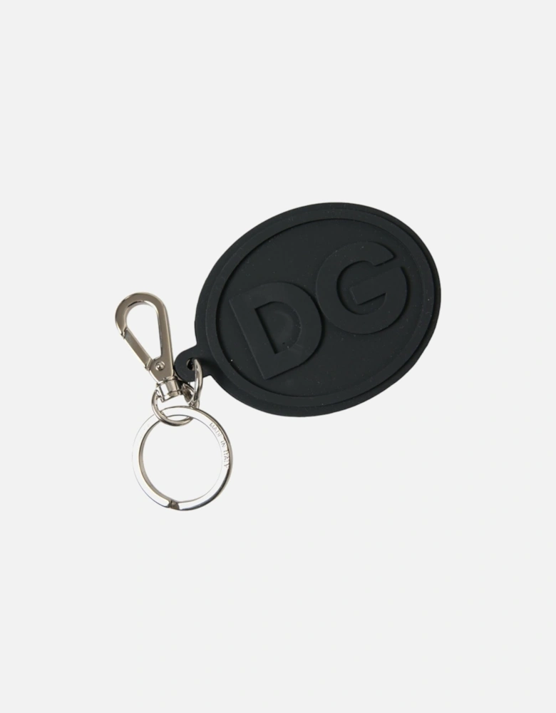 Brass Keychain with Logo Engraved Metal Hardware Women - Black |