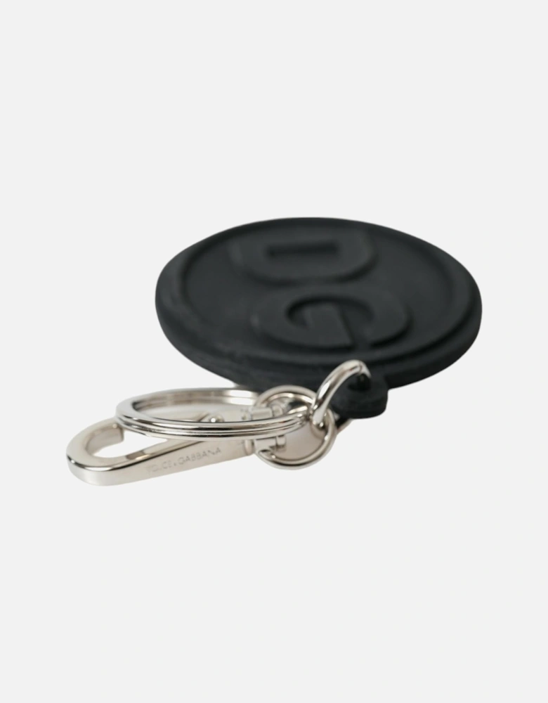 Brass Keychain with Logo Engraved Metal Hardware Women - Black |