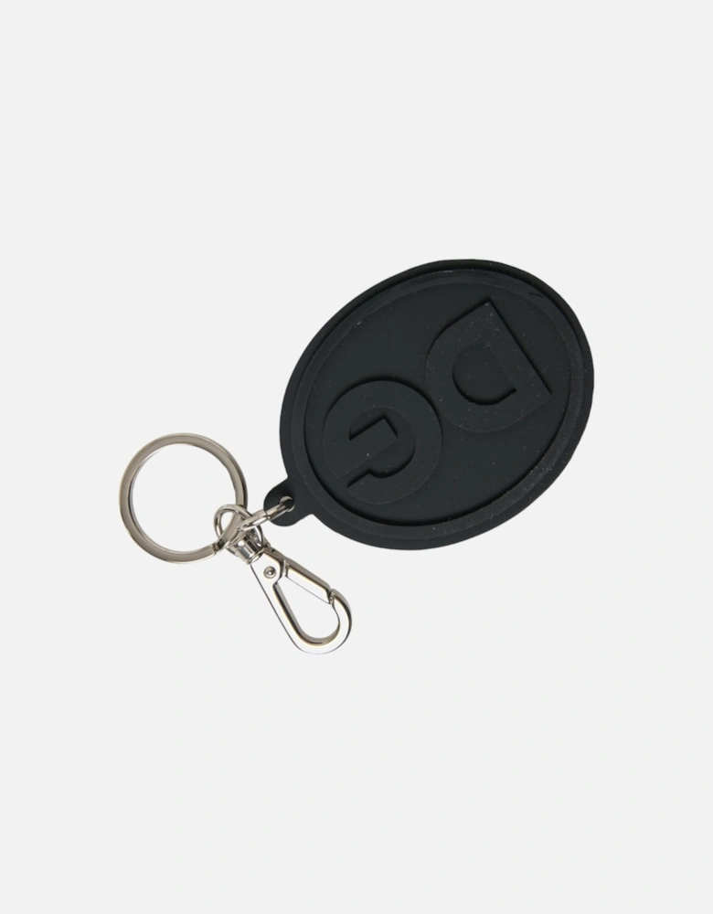 Brass Keychain with Logo Engraved Metal Hardware Women - Black |